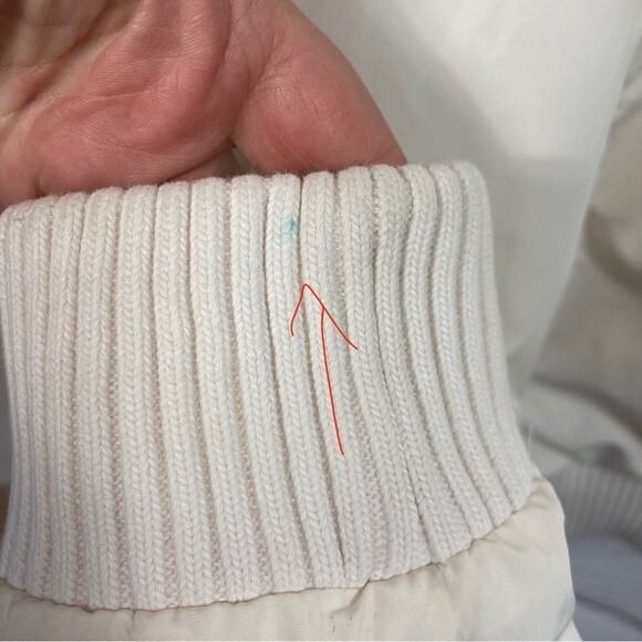 Tommy Hilfiger Jacket SZ L Ladies Cream Fleece Lined Hooded Zip Up Pockets - Picture 14 of 15